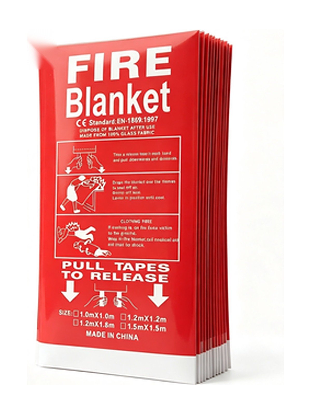Fire blanket pouch, side view