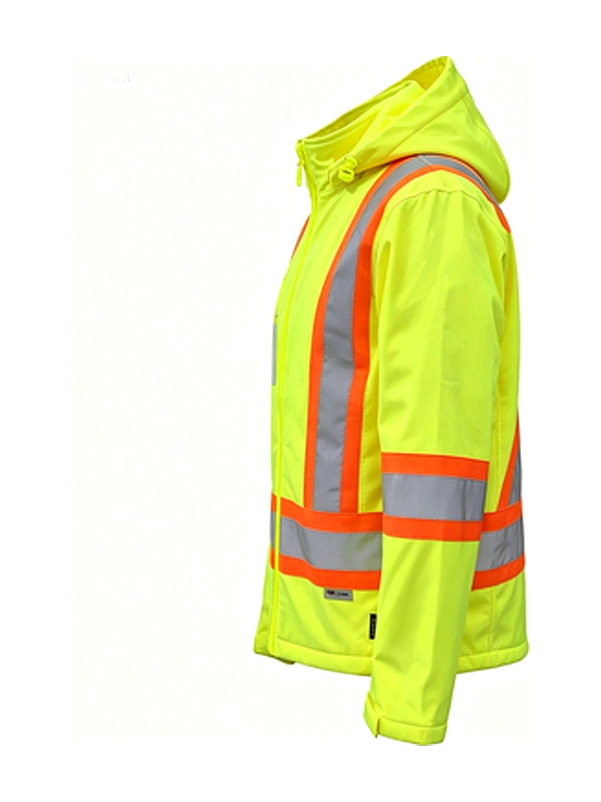 Hi-vis softshell jacket, side view
