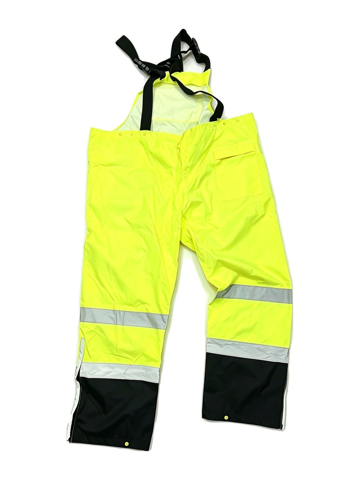 Bib overall, back view with suspenders
