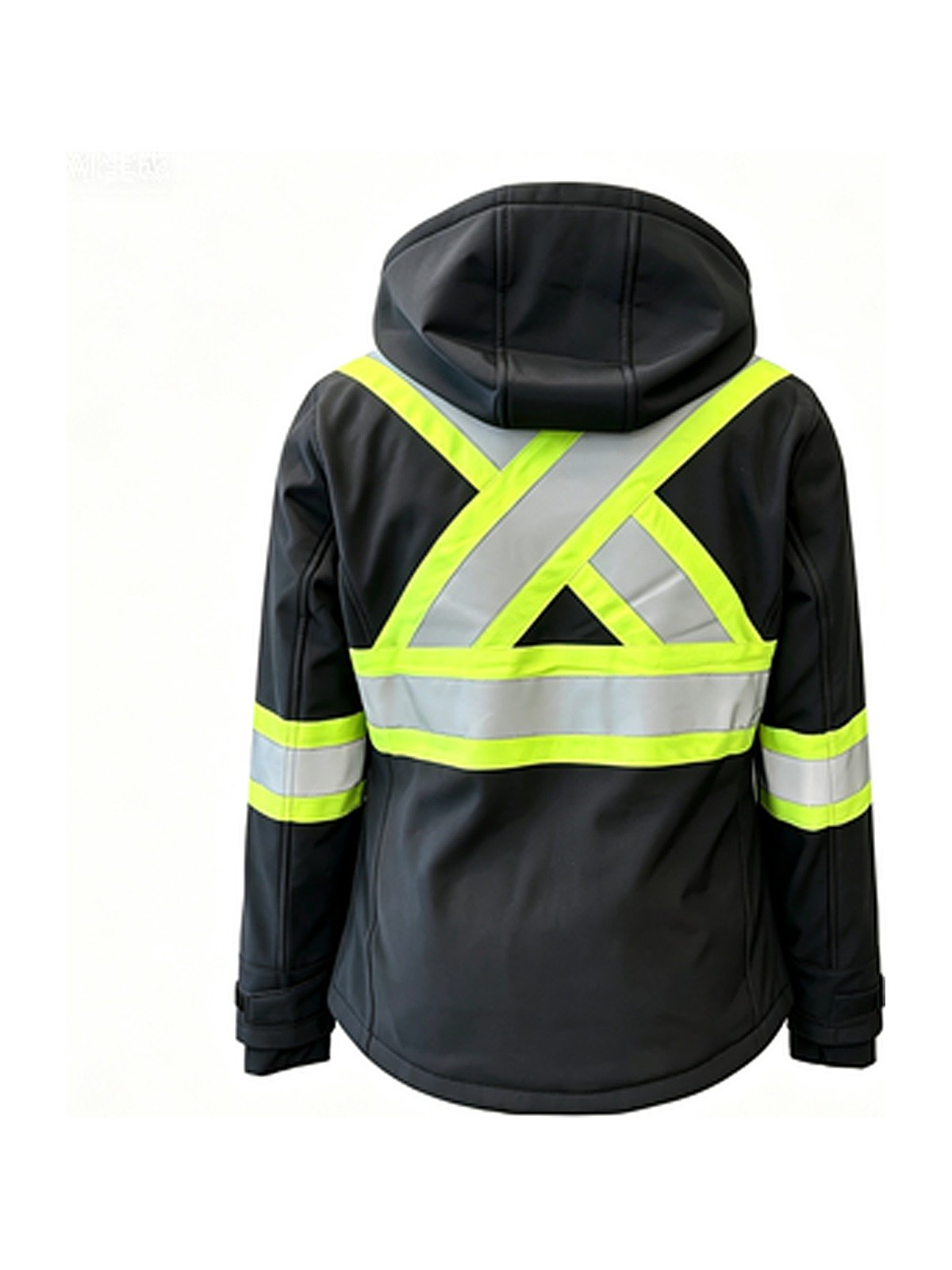 Women's softshell jacket, X-back reflective tape, back view